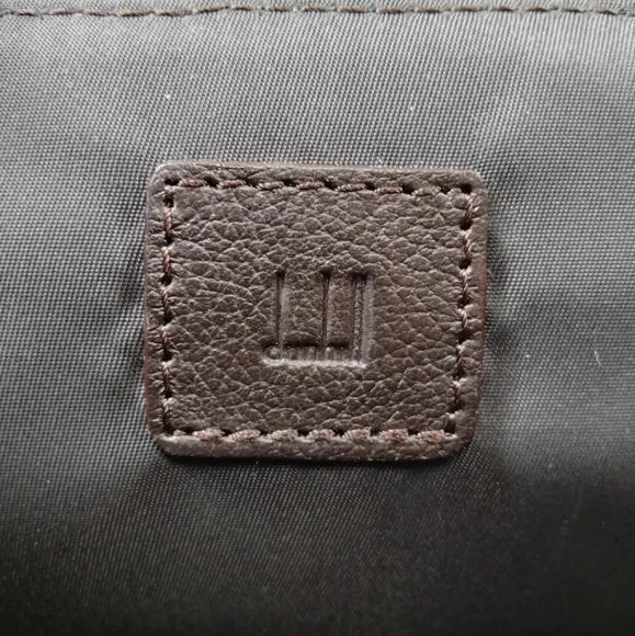 DUNHILL Business Bag Brown Canvas Leather Laptop Case Briefcase - Picture 9 of 9